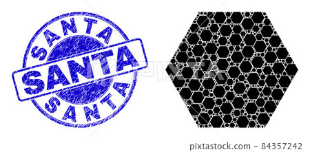 Distress Santa Seal and Hexagon Recursive Mosaic of Self Icons Distress Santa Seal and Hexagon Recursive Mosaic of Self Icons 84357242