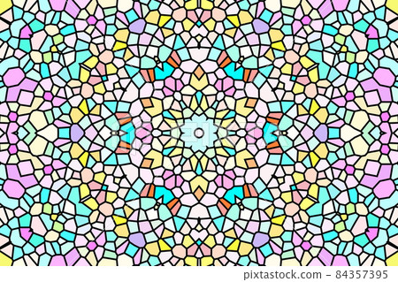 Stained glass-like geometric pattern design Stained glass-like geometric pattern design 84357395
