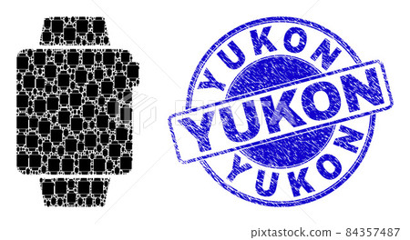 Textured Yukon Stamp and Smart Watches Gadget Fractal Mosaic of Self Items Textured Yukon Stamp and Smart Watches Gadget Fractal Mosaic of Self Items 84357487