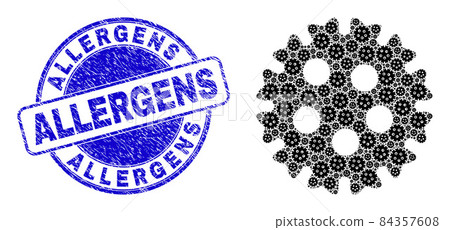 Scratched Allergens Seal And Coronavirus Recursive Collage of Self Icons Scratched Allergens Seal And Coronavirus Recursive Collage of Self Icons 84357608