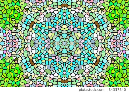 Stained glass-like geometric pattern design 84357840