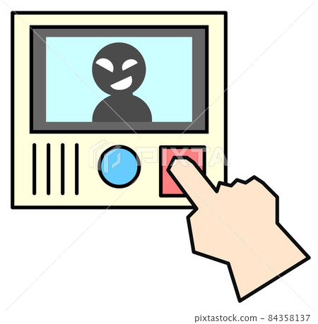 帶攝像頭的對講機屏幕上的可疑人物 84358137