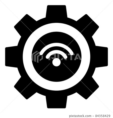 Raster Wifi Smart Gear Icon Illustration 84358429