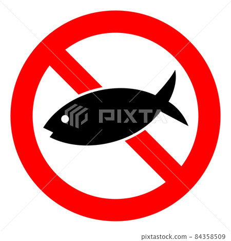 Raster Forbidden Fish Icon Illustration Raster Forbidden Fish Icon Illustration 84358509