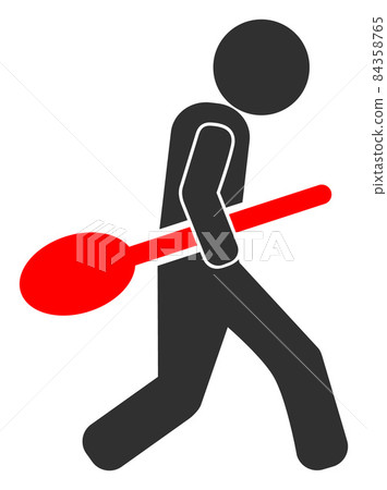 Raster Spoon Robber Icon Illustration 84358765