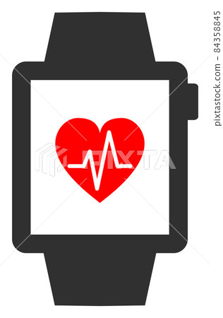 Raster Heart Pulse Tracker Icon Illustration - Stock Illustration ...