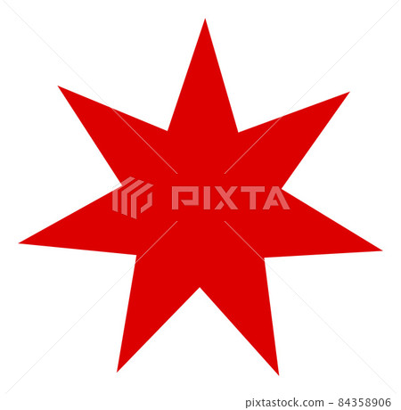 Raster Seven Pointed Star Icon Illustration 84358906