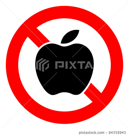 Raster Stop Apple Icon Illustration - Stock Illustration [84358943] - PIXTA