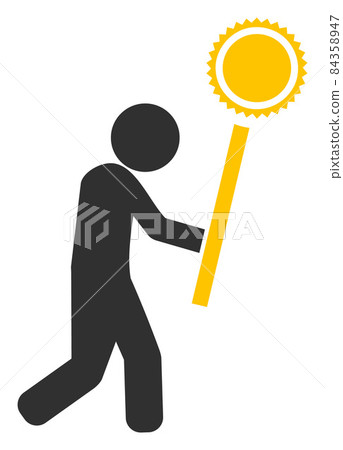 Raster Light Wizard Man Icon Illustration Raster Light Wizard Man Icon Illustration 84358947