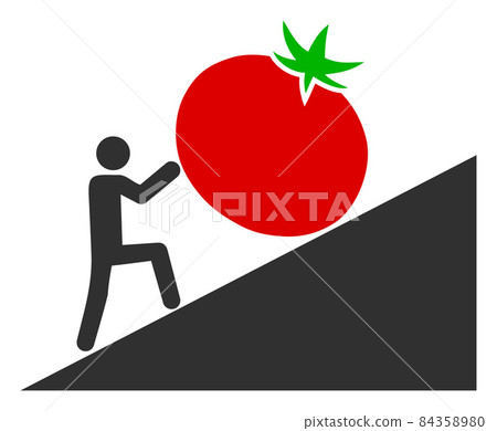 Raster Man Rolling Tomato Up Icon Illustration Raster Man Rolling Tomato Up Icon Illustration 84358980
