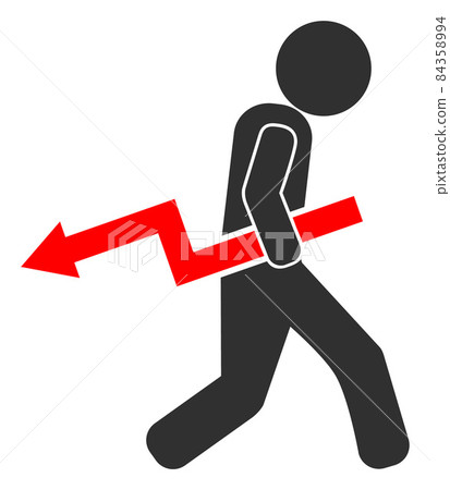 Raster Trend Down Robber Icon Illustration Raster Trend Down Robber Icon Illustration 84358994