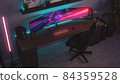 Games room with a cyber gamer computer. 3d rendering image of neon lighting 84359528