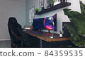 Games room with a cyber gamer computer. 3d rendering image of neon lighting 84359535