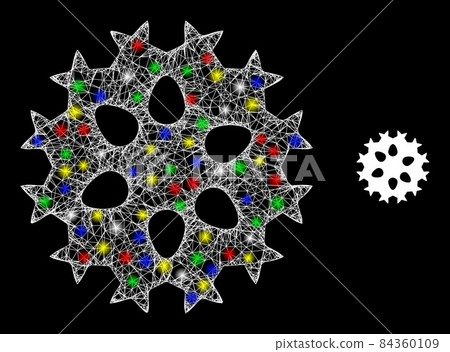 Glare Irregular Net Virus Cell Icon Glare Irregular Net Virus Cell Icon 84360109