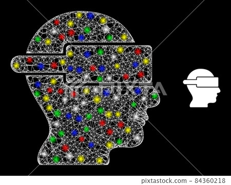 Shiny Hatched Network Virtual Reality Icon Shiny Hatched Network Virtual Reality Icon 84360218