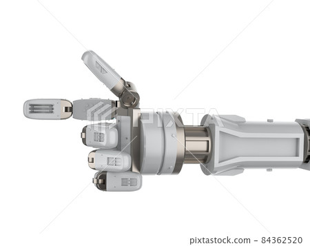 Cyborg hand finger point isolated Cyborg hand finger point isolated 84362520