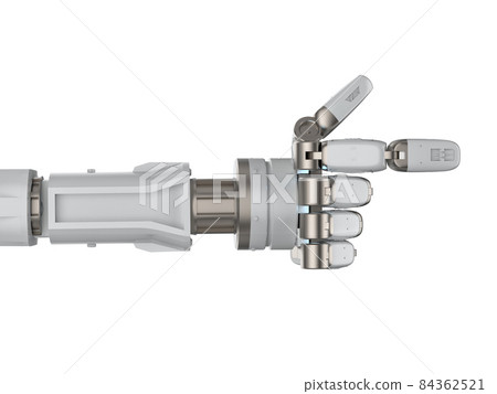 Cyborg hand finger point isolated Cyborg hand finger point isolated 84362521