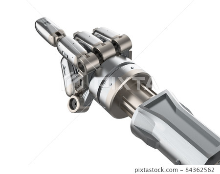 Cyborg hand finger point isolated Cyborg hand finger point isolated 84362562