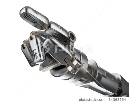 Cyborg hand finger point isolated Cyborg hand finger point isolated 84362564