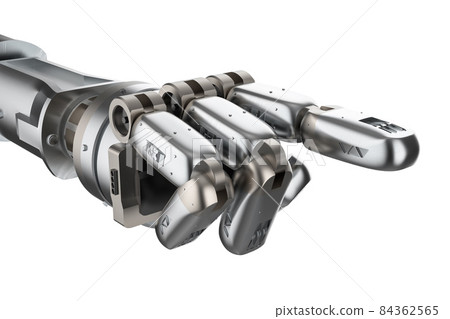 Cyborg hand finger point isolated Cyborg hand finger point isolated 84362565