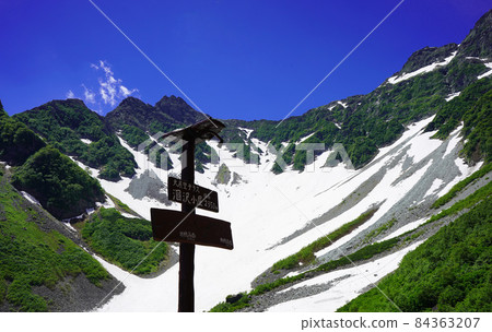 Summer Northern Alps mountain climbing Karasawa Cirque scenery Summer Northern Alps mountain climbing Karasawa Cirque scenery 84363207