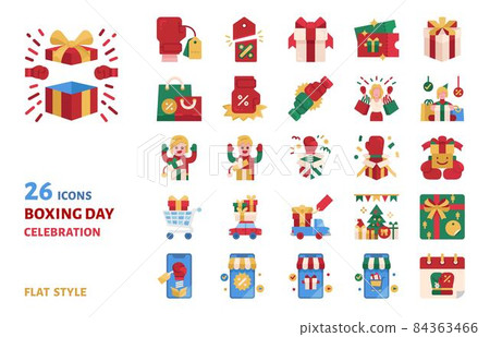 Boxing day sale icon vector set illustration 84363466
