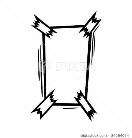 Doodle paper sheet with sticky tape. Empty vertical paper page for scribbles and messages. Doodle vector illustration Doodle paper sheet with sticky tape. Empty vertical paper page for scribbles and messages. Doodle vector illustration 84364054