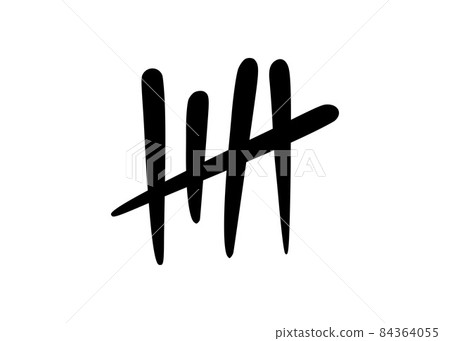 Tally marks to count days in prison. Tally marks for math lessons. Vector illustration 84364055