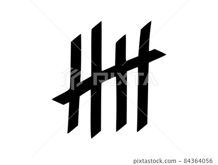 Tally marks to count days in prison. Tally marks for math lessons. Vector illustration Tally marks to count days in prison. Tally marks for math lessons. Vector illustration 84364056