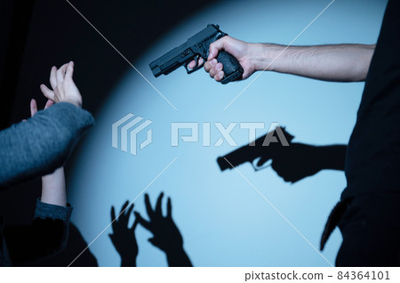 Image of shadow that can be used for image of crime and conflict 84364101