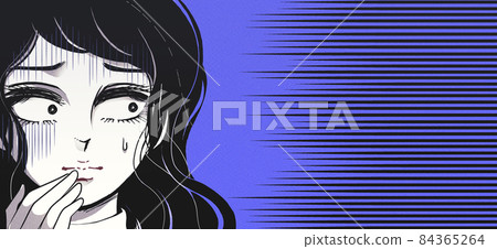 Book rental manga style, female banner with bad premonition Book rental manga style, female banner with bad premonition 84365264