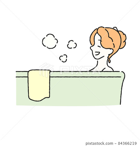 一個女人洗澡的插圖 一個女人洗澡的插圖 84366219