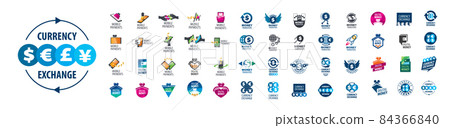 A set of vector Finance logos on a white background 84366840