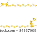 Cat and cat footprints / heart frame 2 84367009