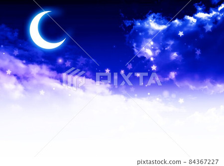 Sky, clouds, stars, and moon 84367227
