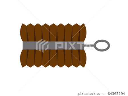Illustration of scrubbing brush seen from the side Illustration of scrubbing brush seen from the side 84367294