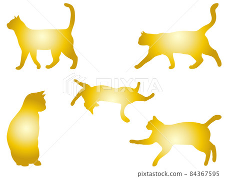 The silhouette of a cat that imagines a blessing The silhouette of a cat that imagines a blessing 84367595