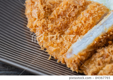 Pork cutlet set meal image close-up material Pork cutlet set meal image close-up material 84367765