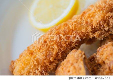 Fried shrimp mixed fly image close-up material 84367865