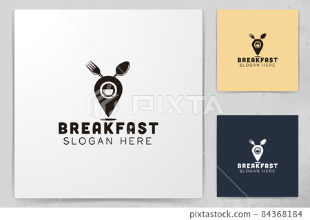 map point and restaurant logo Designs Inspiration Isolated on White Background 84368184