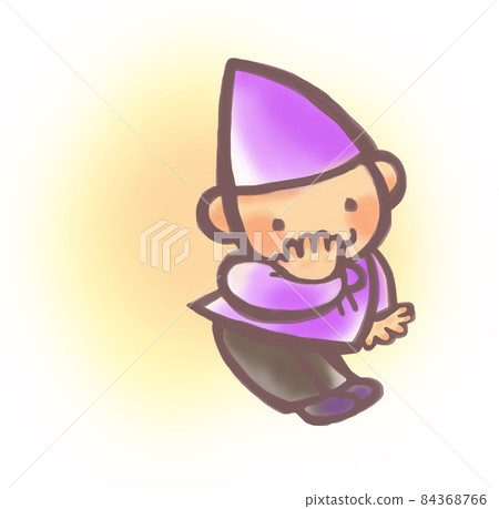 Hand-painted fluffy purple dwarf with a slight background 84368766