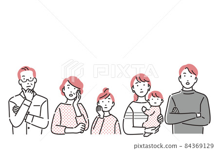 A three-generation family who looks up and thinks 84369129