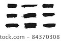 Grunge brush strokes vector set. Collection of freehand ink textures 84370308