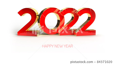 Happy New 2022 Year. Holiday illustration. 2022 golden Textured 3D numbers on white background. Gold numbers figures. Happy New Year 2022 sign. Design element for festive poster or banner design Happy New 2022 Year. Holiday illustration. 2022 golden Textured 3D numbers on white background. Gold numbers figures. Happy New Year 2022 sign. Design element for festive poster or banner design 84371020
