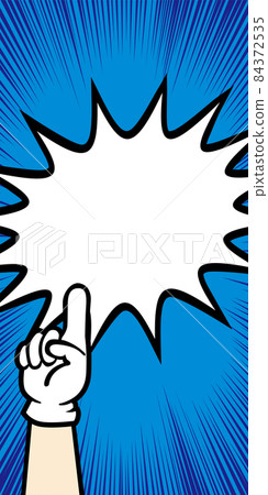 No. 1 No. 1 Top glove Hand pose Concentrated line balloon Comment Balloon Illustration Vertical banner 84372535