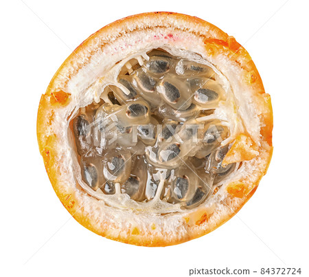 Half tamarillo top view isolated on white Half tamarillo top view isolated on white 84372724