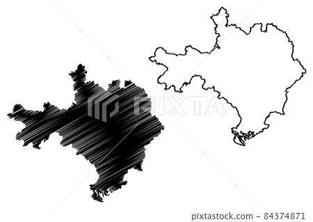 Gard Department (France, French Republic, Occitanie or Occitania region) map vector illustration, scribble sketch Gard map 84374871