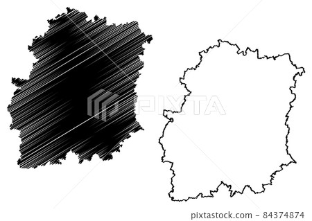 Essonne Department (France, French Republic, Ile-de-France region) map vector illustration, scribble sketch Essonne map 84374874