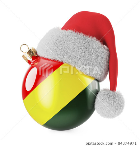 Christmas ball with Bolivian flag and Santa Claus hat. Christmas and New Year in Bolivia, concept. 3D rendering Christmas ball with Bolivian flag and Santa Claus hat. Christmas and New Year in Bolivia, concept. 3D rendering 84374971