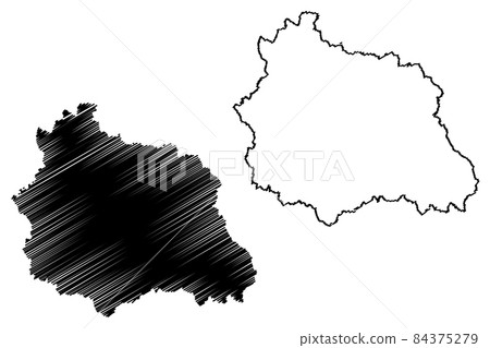 Puy-de-Dome Department (France, French Republic, Auvergne-Rhone-Alpes region, ARA) map vector illustration, scribble sketch Puy de Dome map 84375279